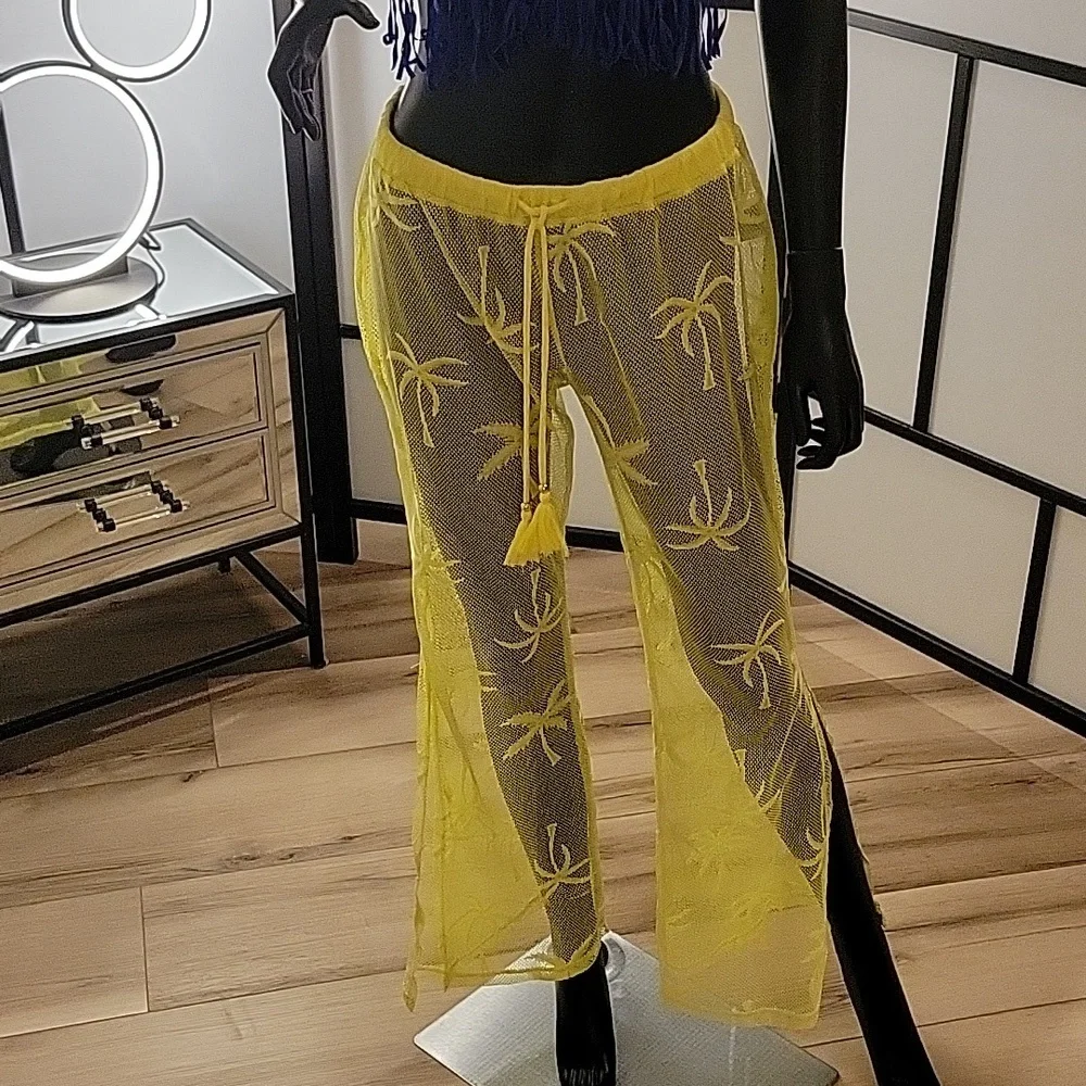 MIKEN Swim | 2-piece | Mesh Swimsuit Coverup | Sz. S | Mustard | NWOT + Swim top - Picture 16 of 17